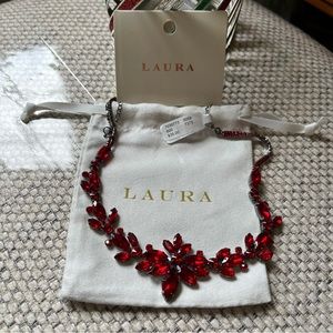 🆕 LAURA Faceted Stone Red Necklace - NWT